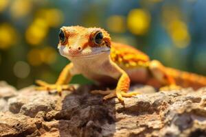 geckoödlor i natur, nationell geografi, bred liv djur. ai genererad. foto