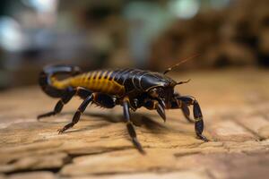 skorpion i natur, nationell geografi, bred liv djur. ai genererad. foto