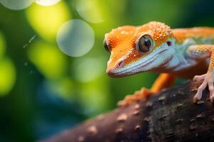 geckoödlor i natur, nationell geografi, bred liv djur. ai genererad. foto