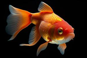 söt guldfisk i natur, nationell geografi, bred liv djur. ai genererad. foto