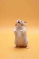 mycket söt bebis hamster i natur, nationell geografi, bred liv djur. ai genererad. foto