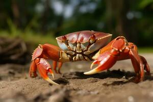 krabba i natur, nationell geografi, bred liv djur. ai genererad. foto