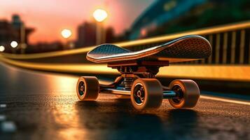 skateboard av en skön transport med trogen design. ai genererad. foto