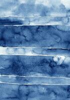 djup blå vattenfärg borsta stroke foto