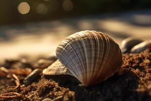 mussla i natur, nationell geografi, bred liv djur. ai genererad. foto