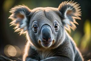 koala i de naturlig miljö, närbild. ai generativ foto