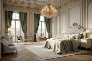 ai generativ Foto av en elegant och modern sovrum