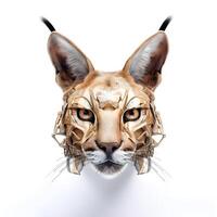 caracal katt huvud robot prototyp, ai generativ foto