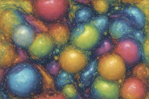 oexploderad stor närbild lgbti färger abstrakt olja bubblor på vatten, gustav klimt stil foto