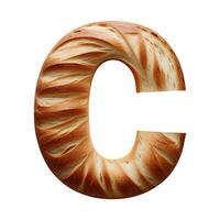 bröd typografi text design versal alfabet c, ai generativ foto