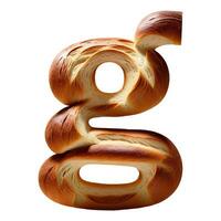 bröd typografi text design små bokstäver alfabet g, ai generativ foto
