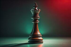 schack kung på en fast Färg bakgrund. ai generativ foto