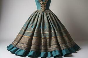 detaljer av de tillämpningar i anatolien hantverk. silke klänning med prydnad. generativ ai foto