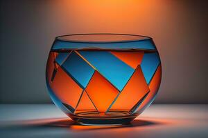 färgrik glas pott på en mörk bakgrund. ai generativ foto