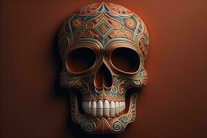 dag av de död- socker skalle. mexikansk socker skalle. ai generativ foto