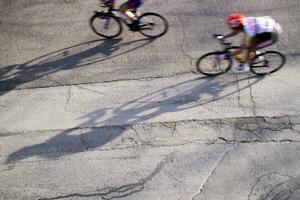 de verkan under en cykling lopp foto