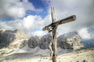 dolomiter de berg grupp av de tofane Italien foto