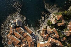 antenn se av de ligurian by av tellaro foto