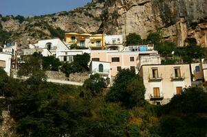 panorama- se av de by av positano neapel Italien foto