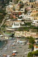 panorama- se av de by av positano neapel Italien foto