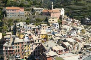 de små by av vernazza liguria Italien foto