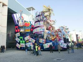 detaljer av de masker av de karneval av viareggio foto