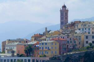 fotografisk se av de stad av bastia Frankrike foto