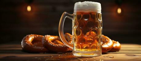 tysk öl ölkrus och mellanmål foto