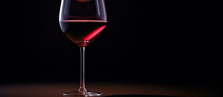 glas innehav röd vin foto