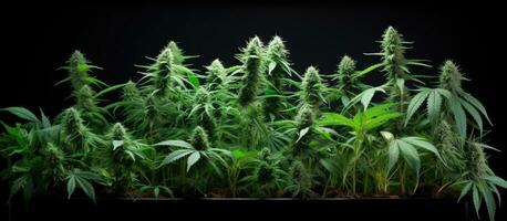 transparent bakgrund med isolerat marijuana växter foto