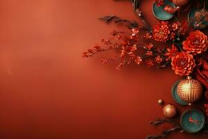 röd kinesisk nyårsbakgrund foto