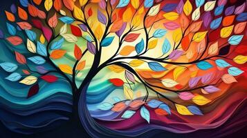 höst träd med färgrik löv foto