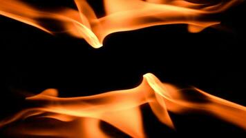 brand bakgrund brinnande flamma ram på en svart bakgrund foto