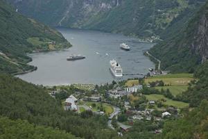 utsikt över geirangerfjorden i norge foto