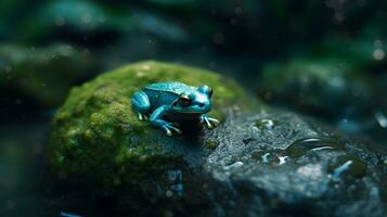 vietnamese blå glidande träd grodor i de natur. ai genererad foto