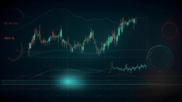 företag framtida teknologi marknadsföra ekonomisk investering och pengar begrepp bakgrund eller bakgrund. allmänning forex och Råvara utbyta med färgrik grafik gränssnitt. ai genererad. foto