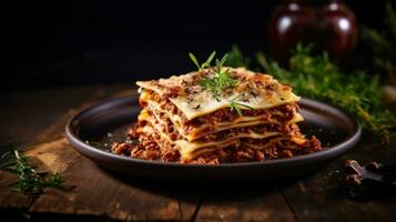 italiensk lasagne med bolognese sås foto