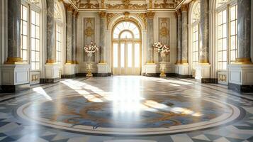 Foto av de rum terar de interiör design av de palats av versaille, Frankrike. generativ ai