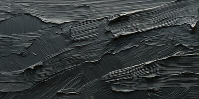 generativ ai, närbild av impasto abstrakt grov svart konst målning textur foto