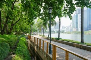 väg i de offentlig parkera på bangkok av thailand foto