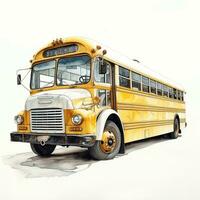 skola buss realist stil hög kvalitet ai bild genererad foto