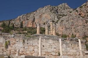 arkeologiska platsen i Delphi, Grekland foto
