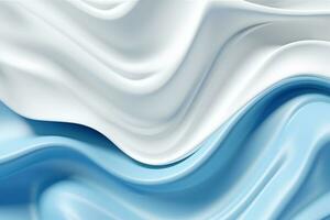 abstrakt 3 dimensionell digital vit och blå Vinka bakgrund skapas med generativ ai foto