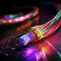 neon Färg fiber linje ai genererad foto