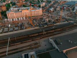 byggnad järnväg baltica projekt i de centrum av riga. foto