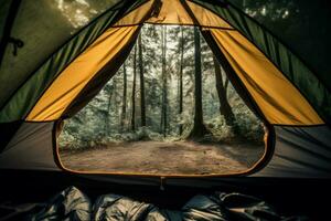 camping tält natur. generera ai foto