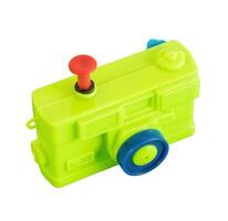 små grön leksak Foto kamera, isolerat.