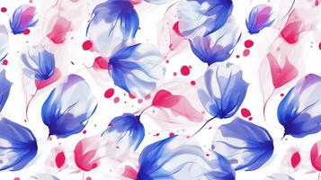 sömlös mönster av ballong blomma i vattenfärg stil isolerat på vit bakgrund. ballong blomma textur bakgrund. generativ ai foto