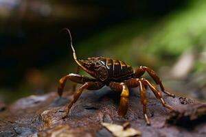 skorpion i natur bred liv djur. ai genererad. foto