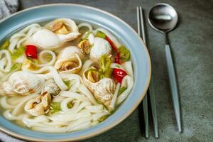 golbaengi tang, koreanska stil hav snigel soppa mat cuisinegolbaengi tang, koreanska stil hav snigel soppa mat kök foto